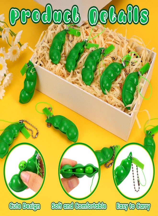 VICROIC 12 PCS Green Squeeze Bean Keychain, Edamame Pea Keychain Fidget Toys, Soybeans Fidget Toys Gifts for Kids Adults Stress Relief, Keyring, Decoration, Party Favors Supplies - Image 3